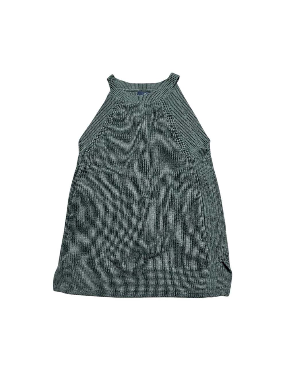 Gap Dark Green High Neck Ribbed Knit Sweater Tank Top Size S
